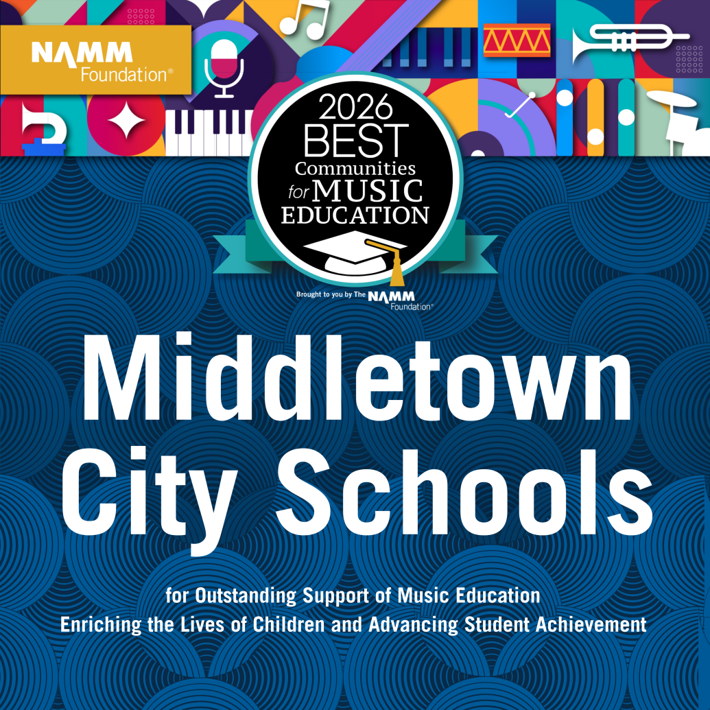 logo for Best Communities for Music Education to celebrate Middletown